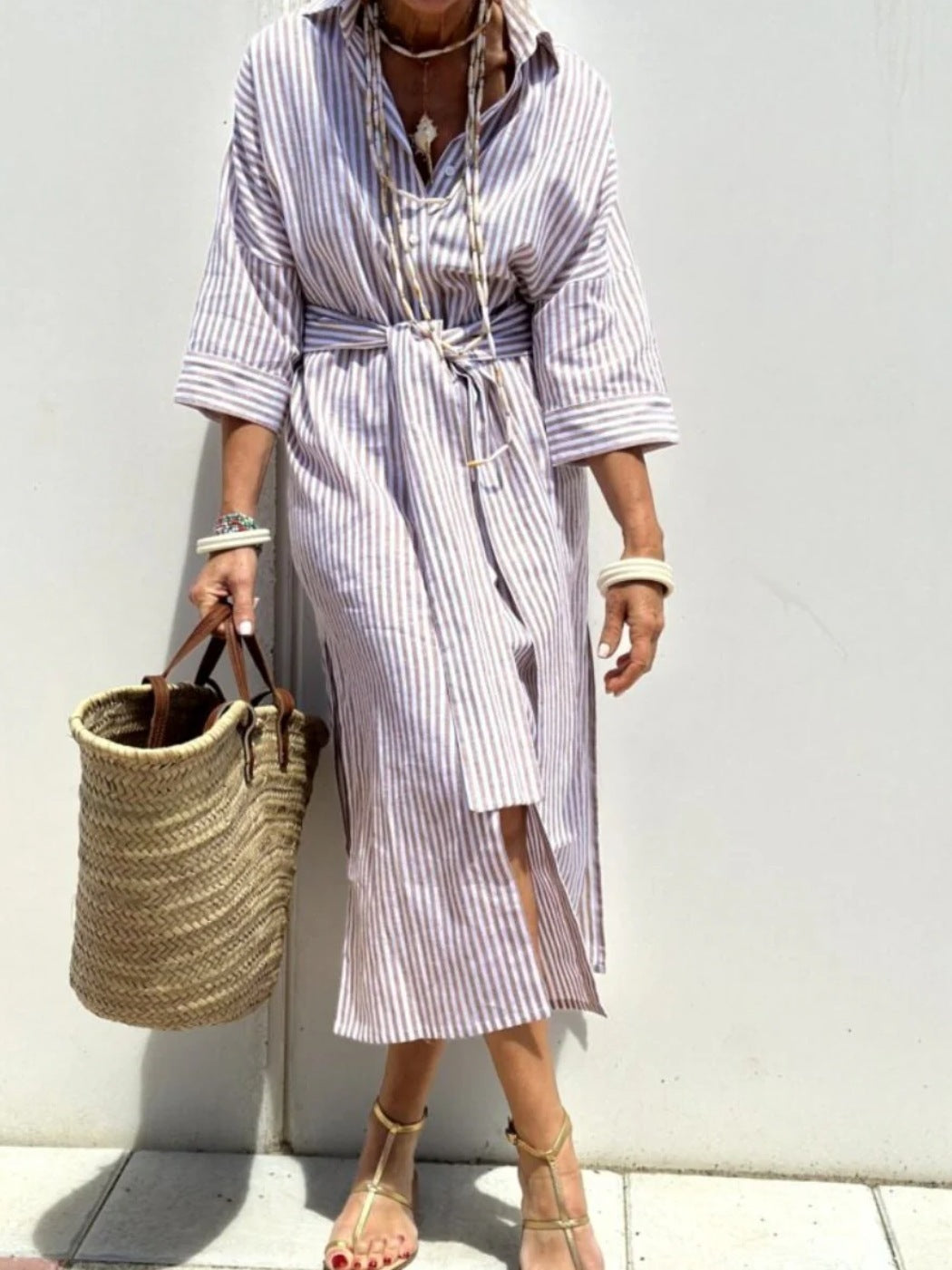 Nichole™ Elegant Striped Summer Dress