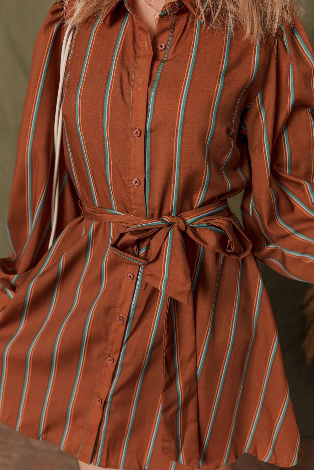 ComfortCinch™ Puff Sleeve Shirt Dress