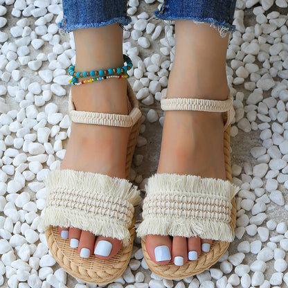 Women's Woven Bow Slippers