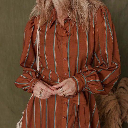 ComfortCinch™ Puff Sleeve Shirt Dress
