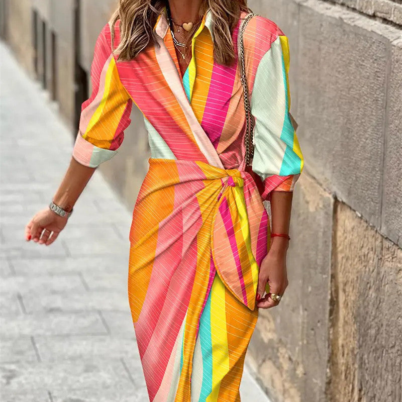 Cecilia™ Elegant Striped Dress