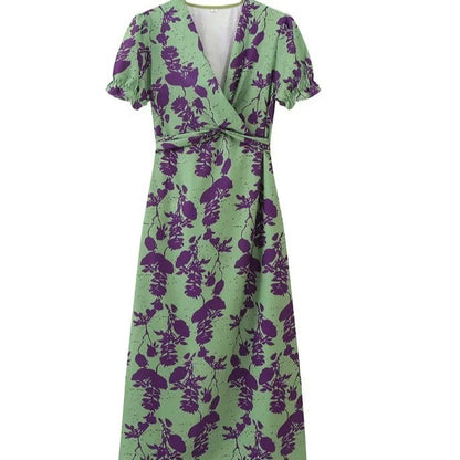 PetalWhisper™ V-Neck Dress – soft, feminine, and romantic