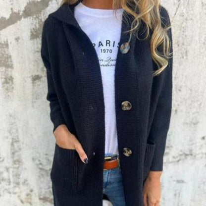 Yasmine™  Long Knit Cardigan with Hood