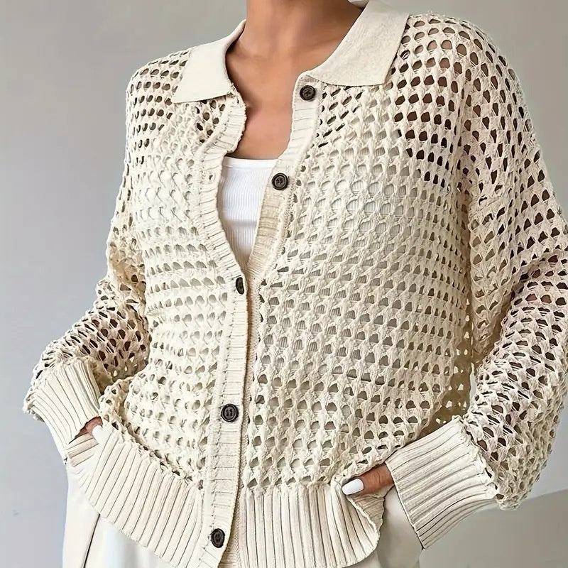 AirNest™ Hollow Oversized Knit Cardigan