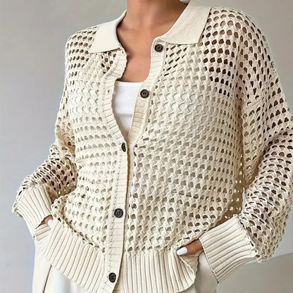 AirNest™ Hollow Oversized Knit Cardigan