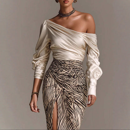 Seraphine Luxe™ Satin Draped Gown