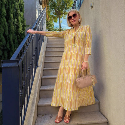 SolaraChic™ V-Neck Vacation Maxi Dress