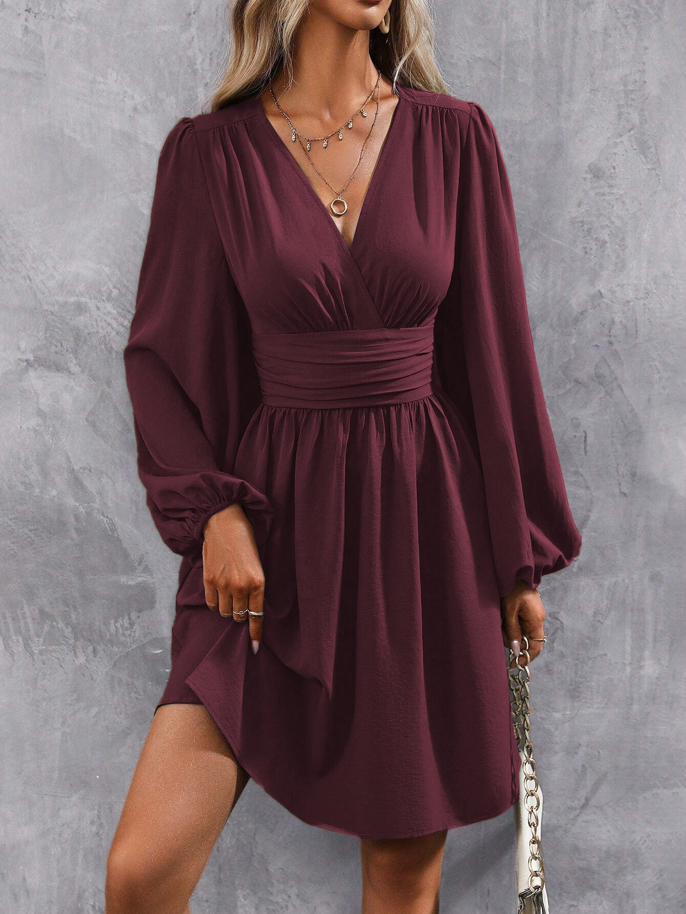 LumiÉlan™ Smocked Elegance Midi Dress