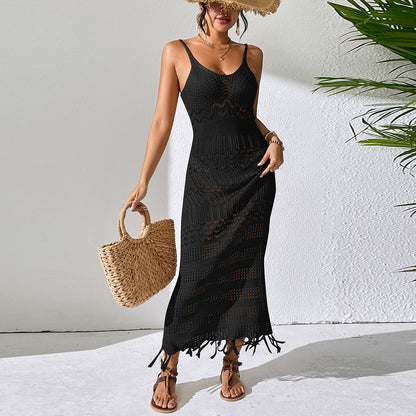 Tassellea™ Knit Maxi Dress – Effortless Boho Chic for the Beach & Beyond