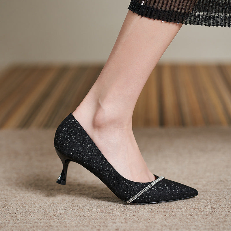 Parisian Grace : French Style Sequined High Heels Dress