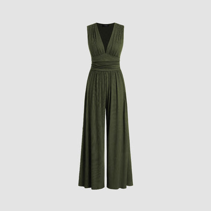 European And American New Sleeveless Knitted Jumpsuit