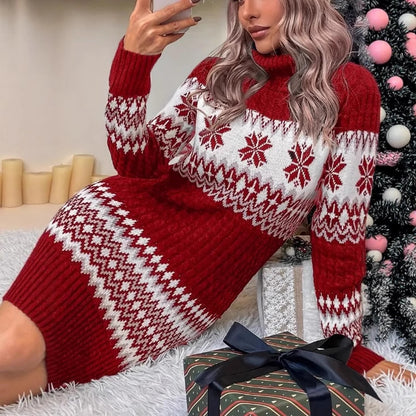 HollyKnit™ Christmas Sweater Dress