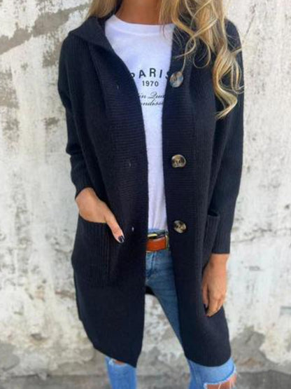 Yasmine™  Long Knit Cardigan with Hood