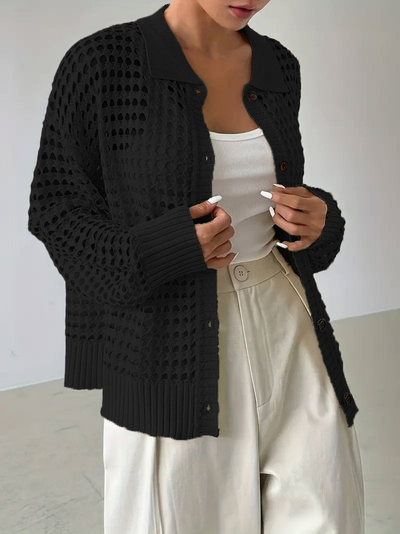 AirNest™ Hollow Oversized Knit Cardigan
