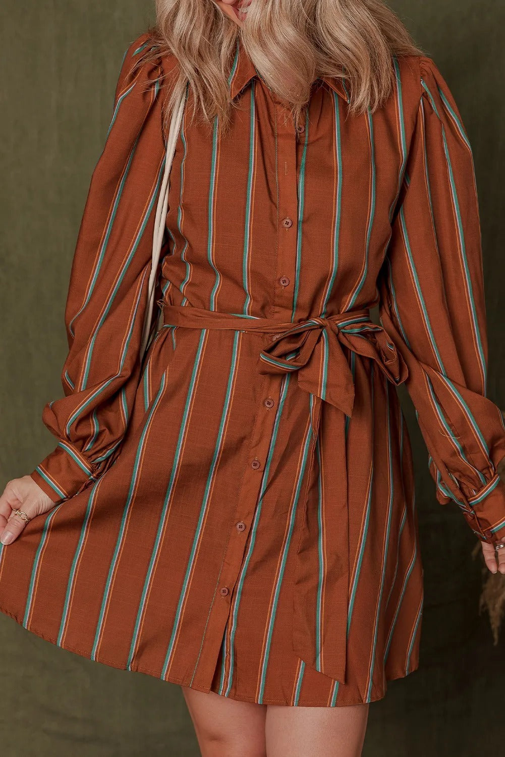 ComfortCinch™ Puff Sleeve Shirt Dress