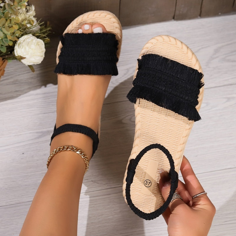 Women's Woven Bow Slippers