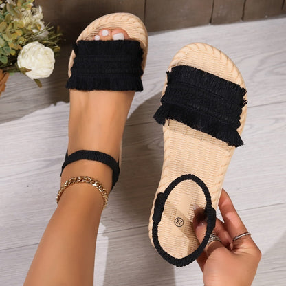 Women's Woven Bow Slippers