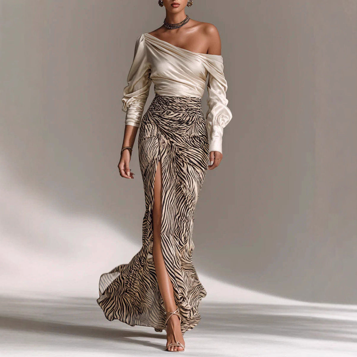 Seraphine Luxe™ Satin Draped Gown