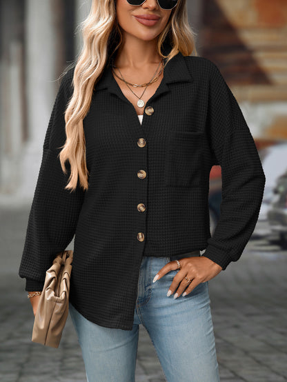 Loose Waffle Leisure Shirt