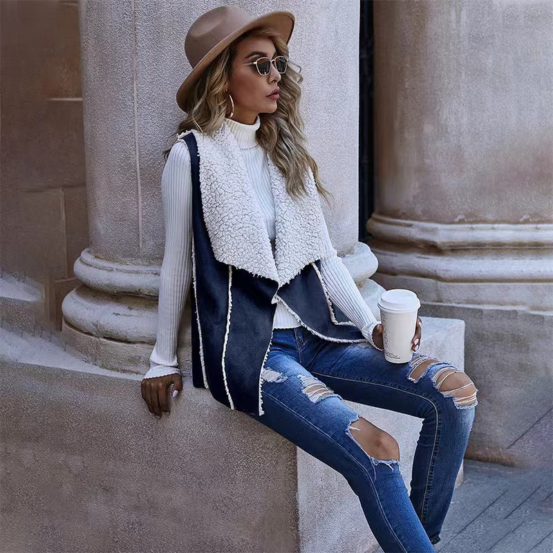 Sylvia MetroLuxe Suede Sleeveless Vest