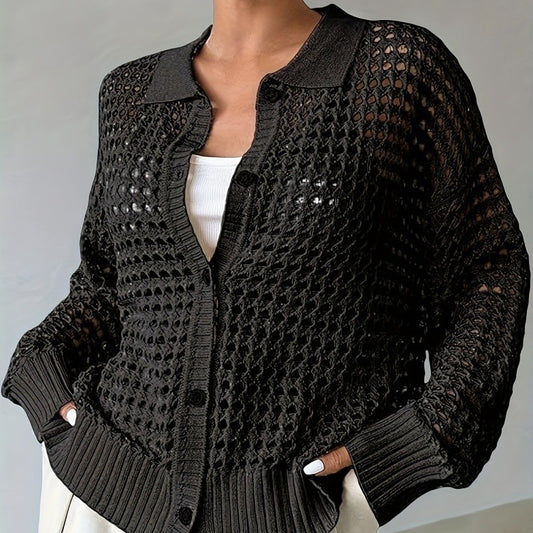 AirNest™ Hollow Oversized Knit Cardigan