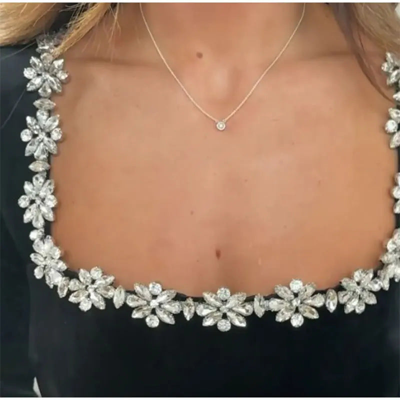 Seana™  Square Collar Velvet Dress