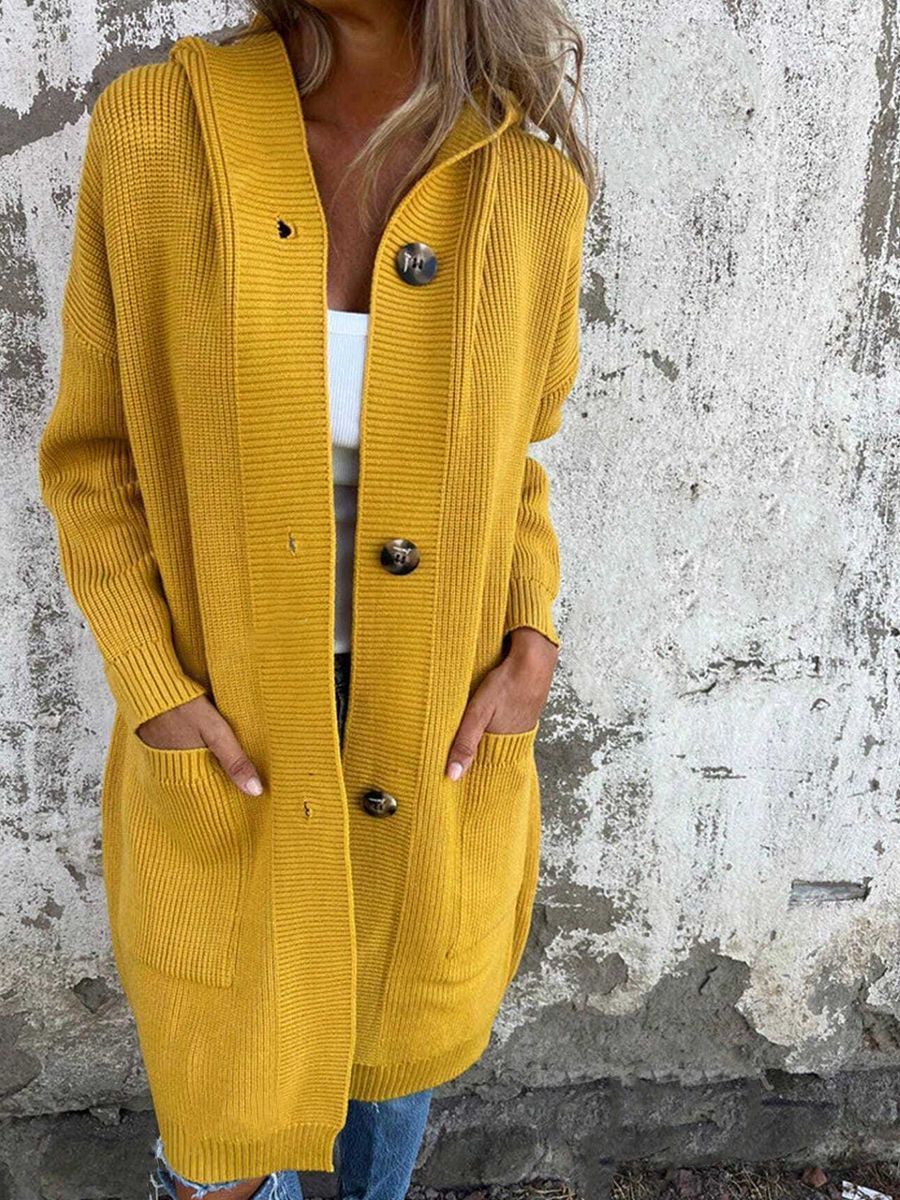 Yasmine™  Long Knit Cardigan with Hood