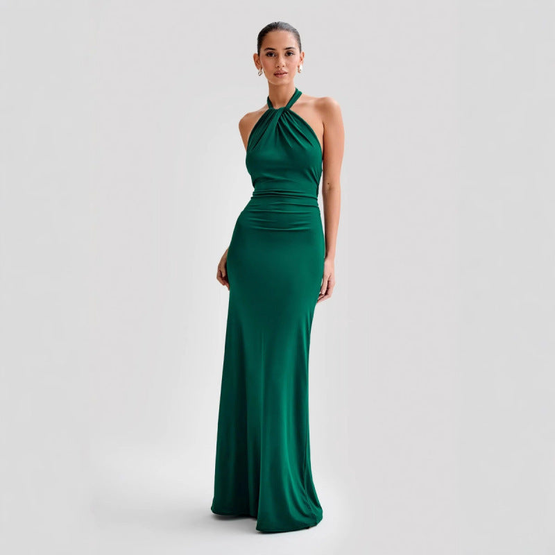 Selvéa™ Backless Halter Maxi Dress