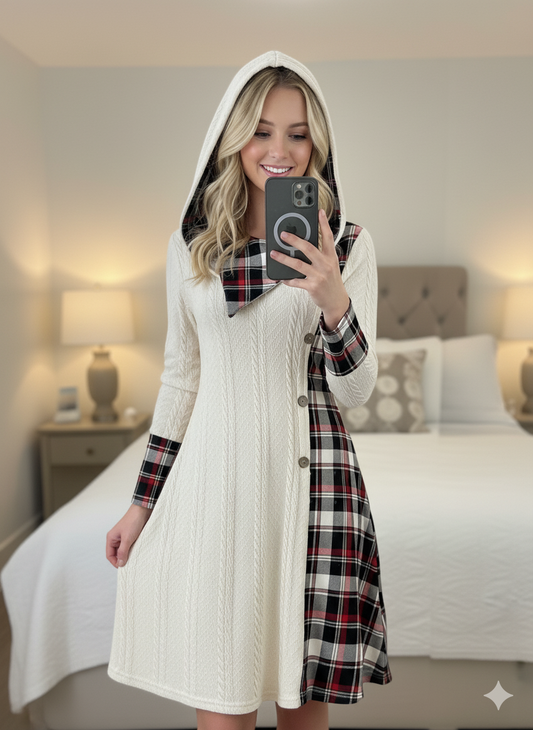 Yuletide™ Hooded Sunken Pullover Dress
