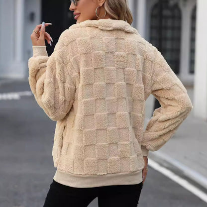 Plaid Zip Sweatshirt
