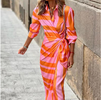 Cecilia™ Elegant Striped Dress