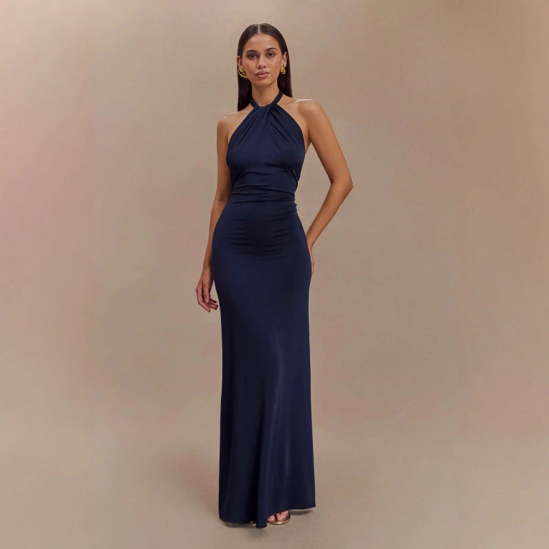 Selvéa™ Backless Halter Maxi Dress