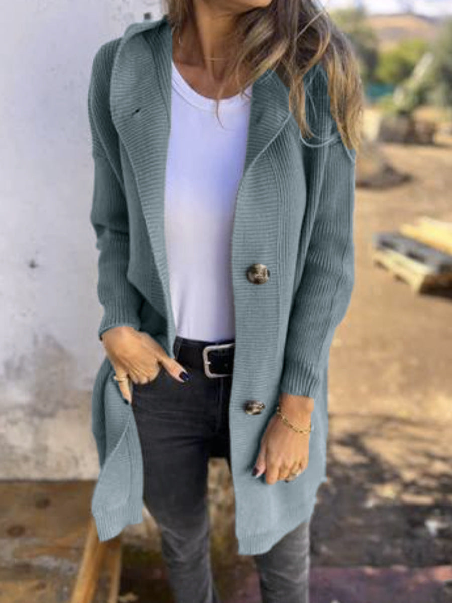 Yasmine™  Long Knit Cardigan with Hood