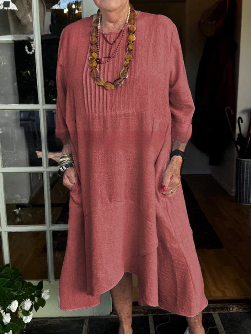 Katerina™ Pleated Irregular Hem Dress