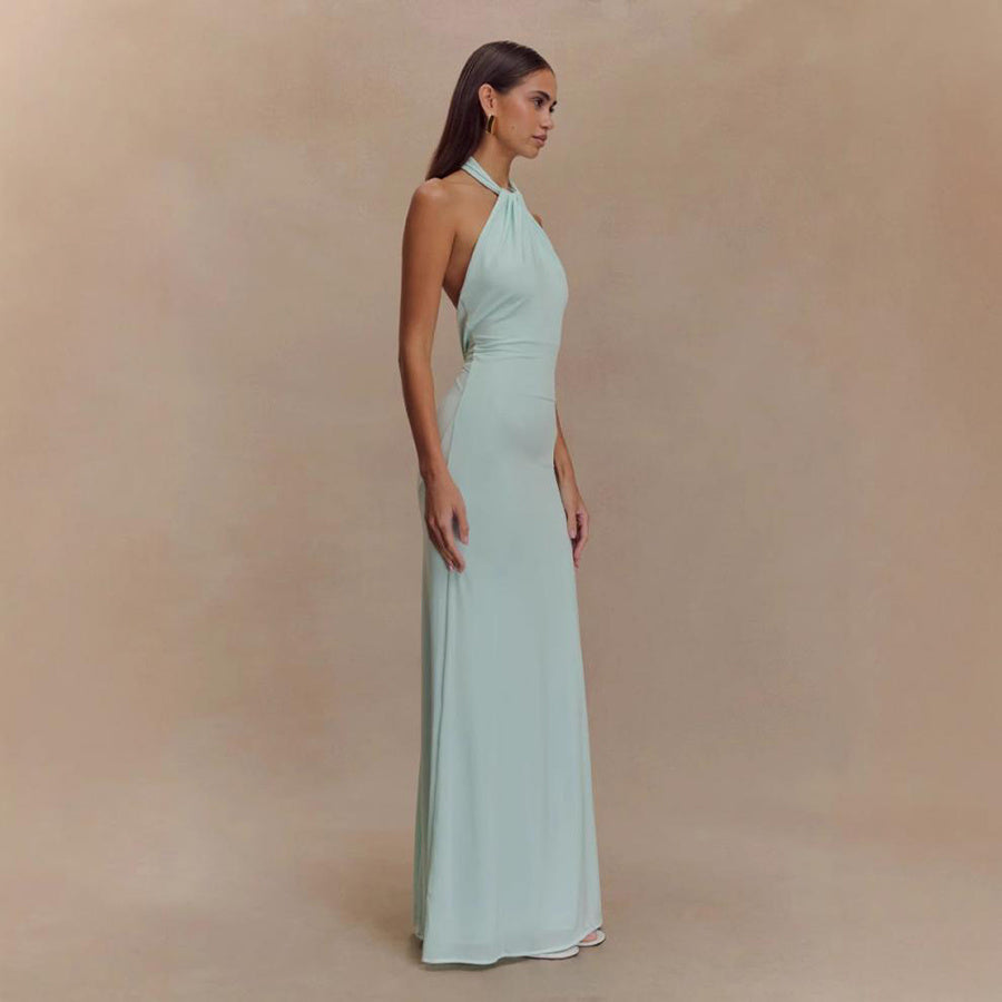 Selvéa™ Backless Halter Maxi Dress