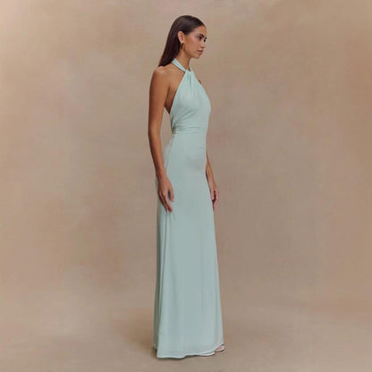 Selvéa™ Backless Halter Maxi Dress