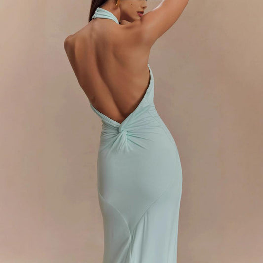 Selvéa™ Backless Halter Maxi Dress
