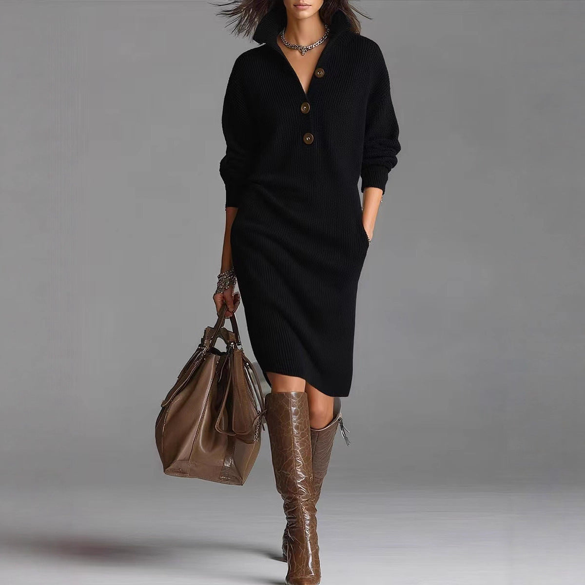 Kaylin™ Stylish Long-Sleeve Dress