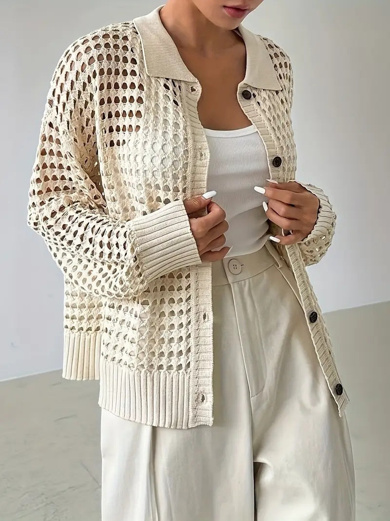 AirNest™ Hollow Oversized Knit Cardigan