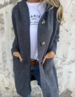Yasmine™  Long Knit Cardigan with Hood
