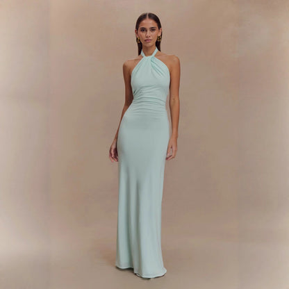 Selvéa™ Backless Halter Maxi Dress