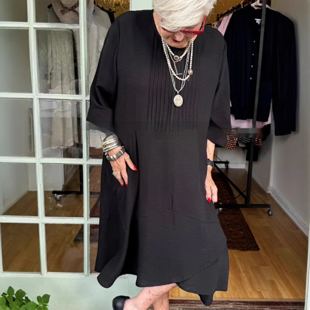 Katerina™ Pleated Irregular Hem Dress